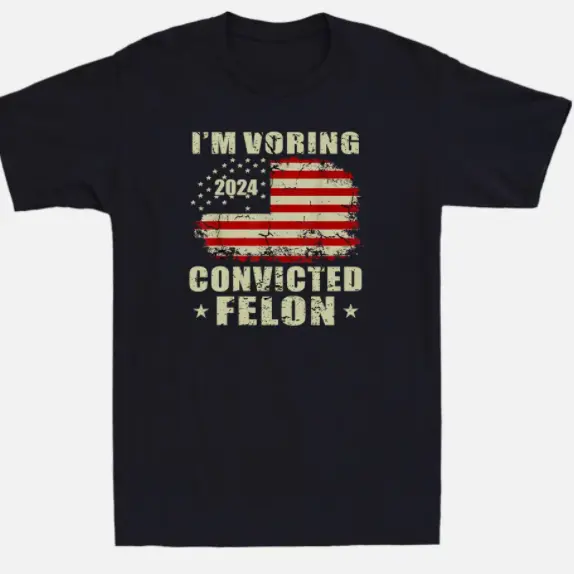 I'm Voting Convicted Felon 2024 Shirt 2024 Convicted Felon Vintage Men's T-Shirt