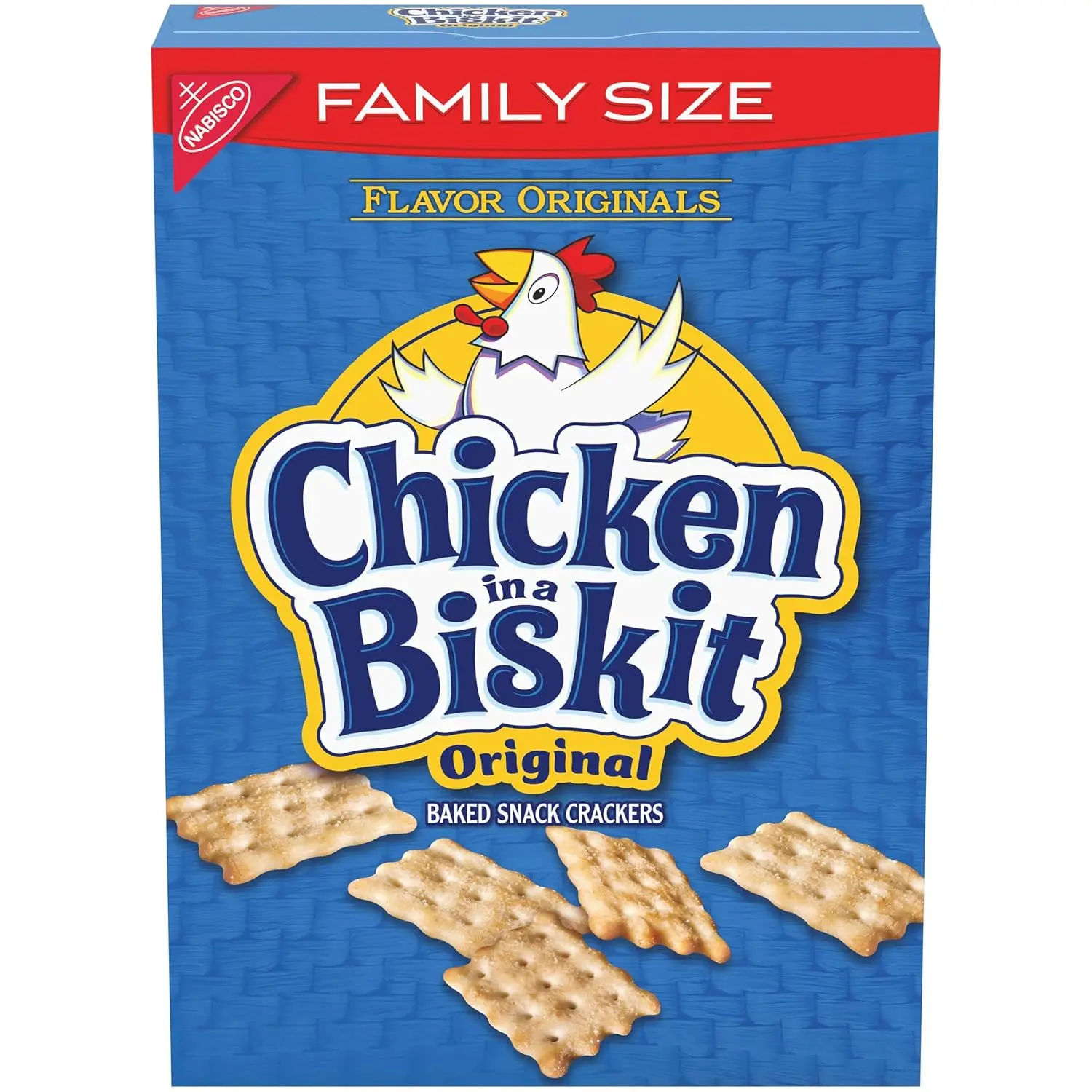 CHICKEN IN A BISKIT Original Baked Snack Crackers, Family Size, 12 oz | Lunch Snacks