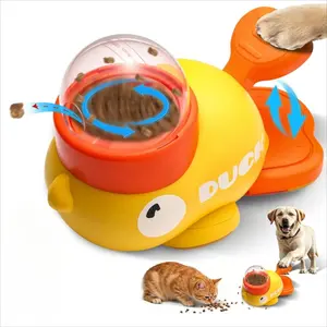 Press Tail Duck Pet Slow Feeder, Interactive Dog Cat Toy, Prevents Bloating, Entertains Pets, Training Tool, 1 Piece