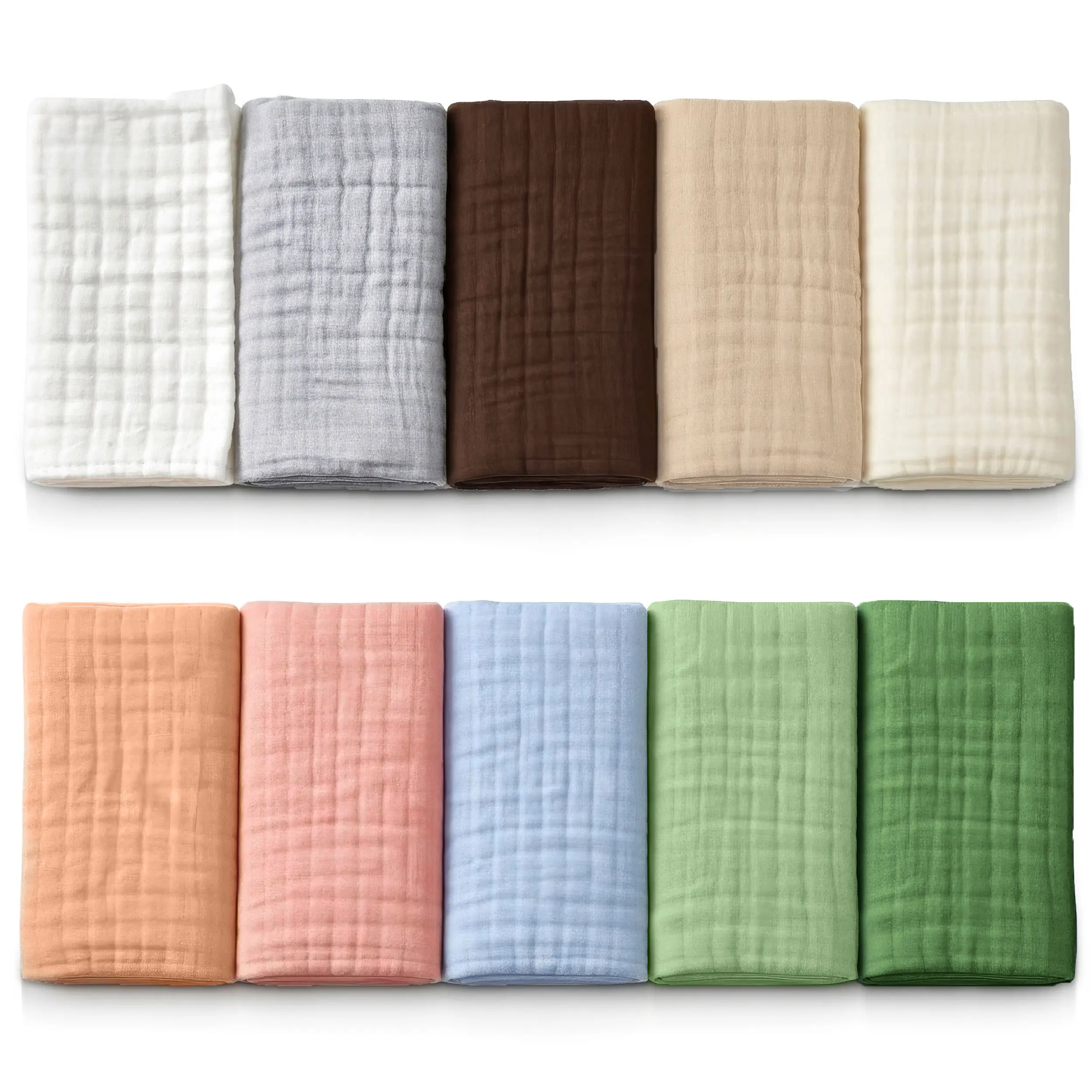 Muslin Burp Cloths 10 Pack, Soft Cotton Burp Cloths for Baby, 20 x 10 Inch Highly Absorbent Burp Cloths for Newborn, Baby Burp Cloths for Boys Girls, Muslin Cloths for Drooling and Feeding, Newborn Baby Essentials Nursery, OEKO-TEX