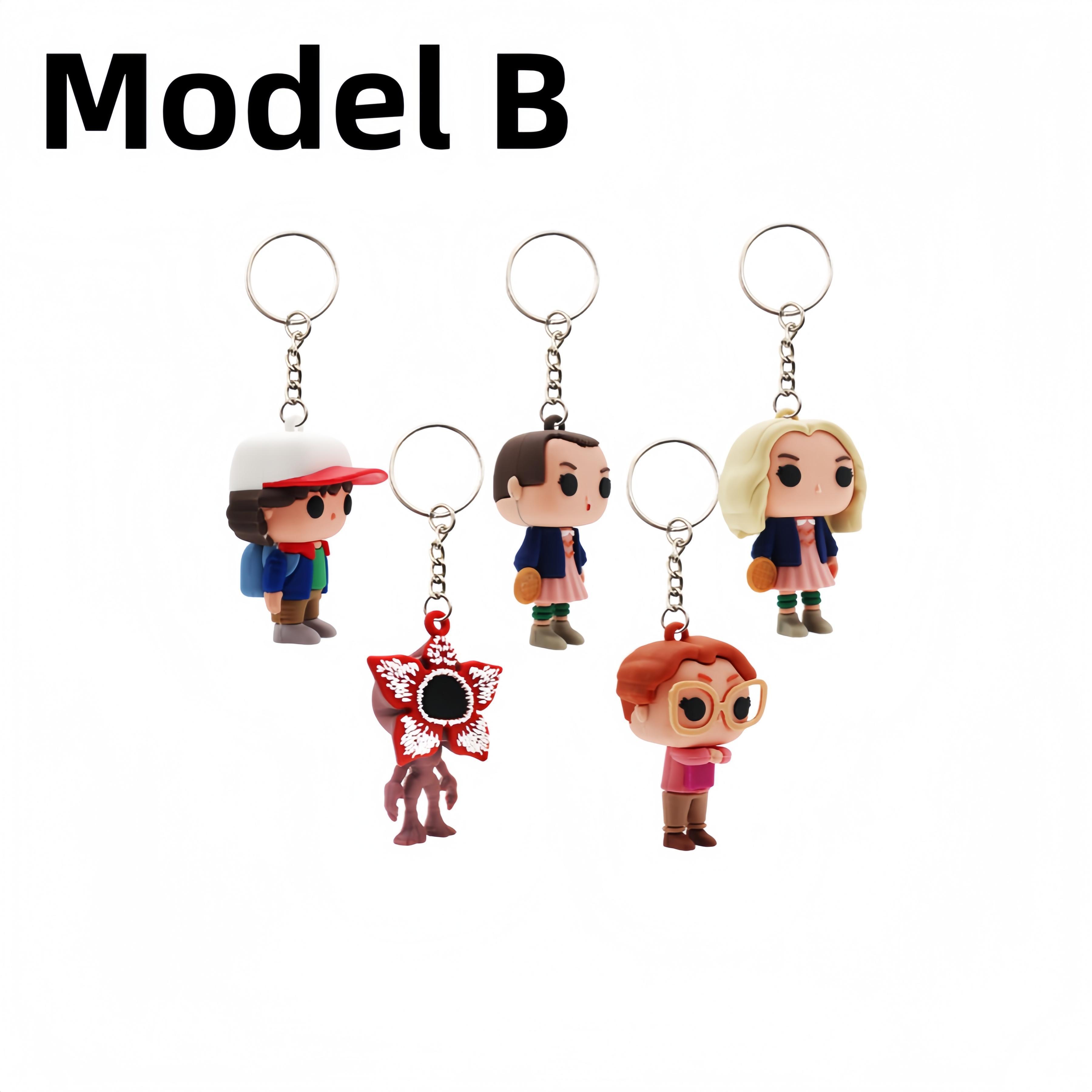 Stranger Things anime merchandise: full range of keychains, bag charms, and decorative pendants.keychain Stranger Things anime merchandise: full range of keychains, bag charms, and decorative pendants.keychain