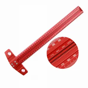300-500mm Precision Marking T-Ruler, Aluminum Alloy Woodworking Scribe Marking Gauge, Deluxe Cross-Hole Scribing Ruler Measuring Tool, Hand Measuring Tool