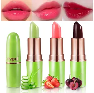 evpct 3Pcs Magic Color Changing Lipstick Long Lasting Waterproof 24 Hours Original for Women, Aloe Vera Strawberry Black Red Cherry PH Mood Permanent Color Changing Lipstick Lip Balm, labial magico