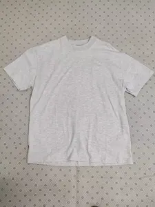 Men's Oversize Light Gray Color Cotton t-shirt Casual Crewneck Menswear Shortsleeve for Everyday Use Comfortable Fit Versatile for Various Occasions