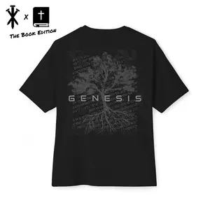 GENESIS T-shirt Men's Menswear Tops with Tree Graphic Design, Black Color, The Book Edition