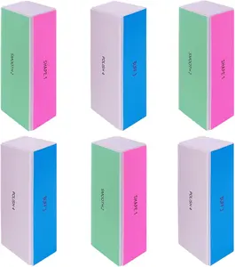 4 Way Nail Buffer Block (6 pcs), Nail Shine Buffers Blocks Files for Natural and Acrylic Nails Smoother Buffing Block Polisher Manicure Cosmetic