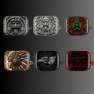 Aztec Airpods Case, Azteca Art AirPods Case For Airpods Gen 1 2 3 4 & Pro 1, 2, 3 Aesthetic AirPods Case Cover Protective 0IQ59B