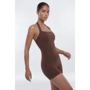 CloudForm™ 3″ Halter Romper - Brown