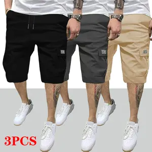 TOOTD Premium – 3-Pack Men’s Cargo Shorts – Slightly stretchy fabric, stylish letter tag, suitable for everyday wear, machine washable, a summer essential, men’s shorts, vacation outfit, affordable gift for husband