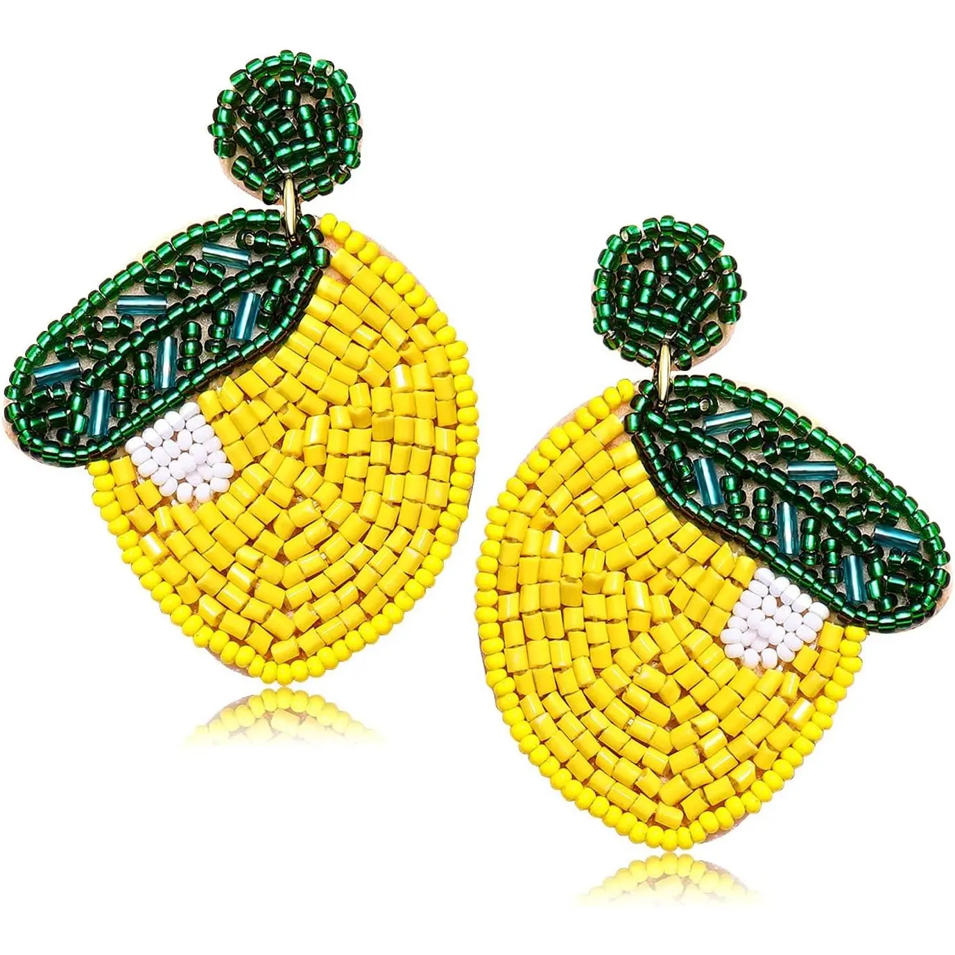 L-EA008 Beaded Dangle Earrings Handmade Bead Avocado Pineapple Watermelon Earrings Bohemia Statement Fruit Drop Earrings Summer Beach Jewelry Gifts