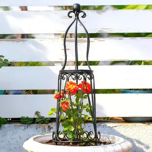 Indoor  Trellis for Potted  -  Support & Garden Decor Obelisk for Climbing Pothos, Indoor/Outdoor Metal Trellis, 29.5" Height