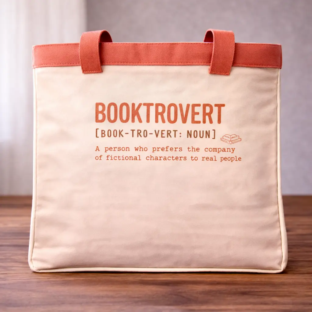 Booktrovert Women's Tote Bag, Stylish Luggage & Bags Accessory for Daily Use, Tote Bags, Clean Look, Minimalist Outfits