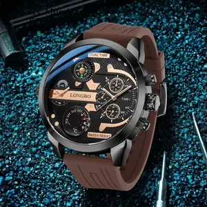 Oversized Men Watch with Built-in Compass and Thermometer, Classic Round Dial Design, Fashion Streetwear Wristwatch, Trendy Decorative Accessory for Daily Outfits, Party, Casual and All-Match Daily Wear outdoorfun