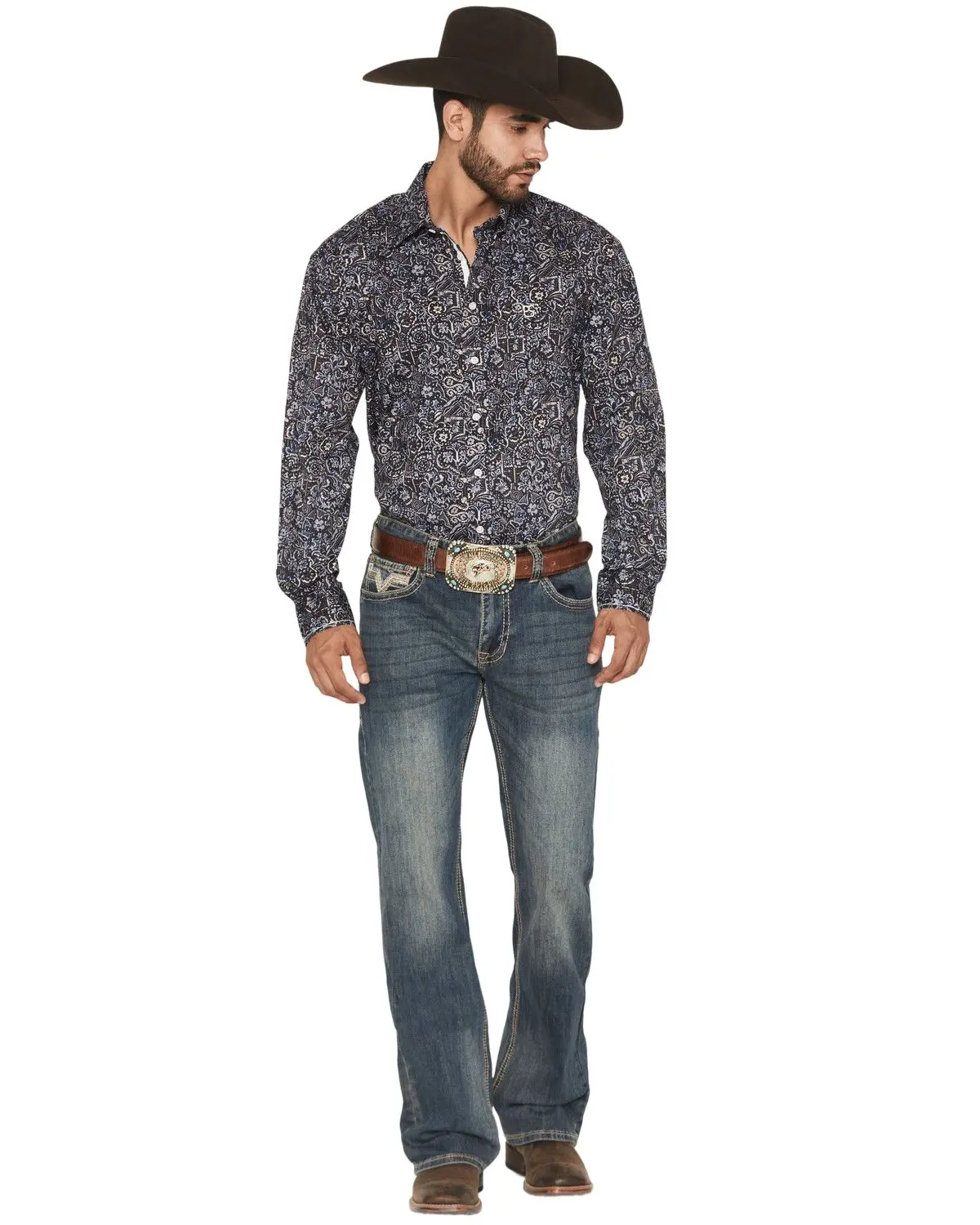 Rock & Roll Denim Men's And Men'S Double Barrel Reflex Medium Wash Bootcut - Bm0dd08004