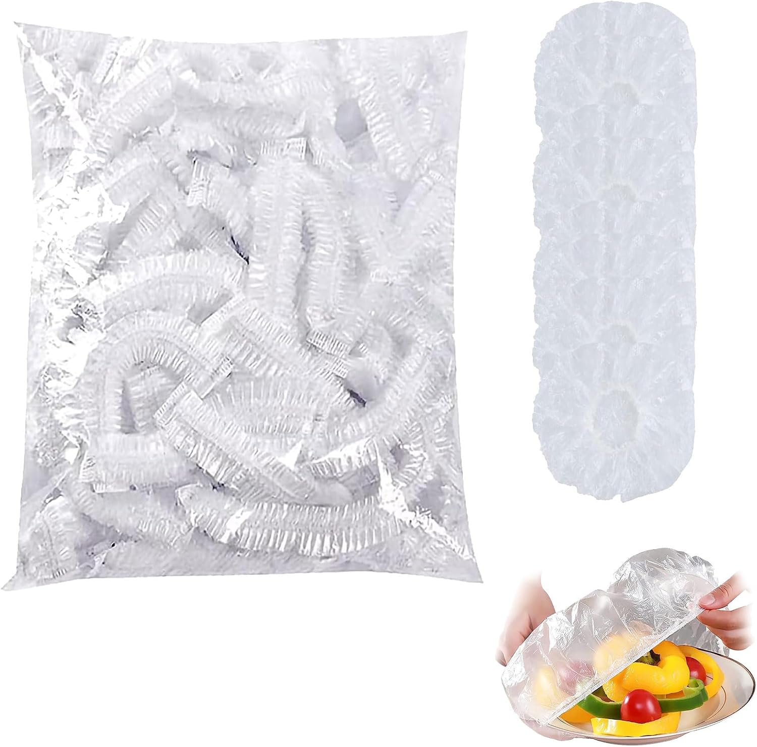300 Pcs Plastic Bowl Covers,Plastic Covers For Bowls,Bowl Covers For Bread Proofing,Bowl Covers Elastic,Plastic Food Covers,For Kitchen Dining Plate Bread Proofing Food Storage Covers,