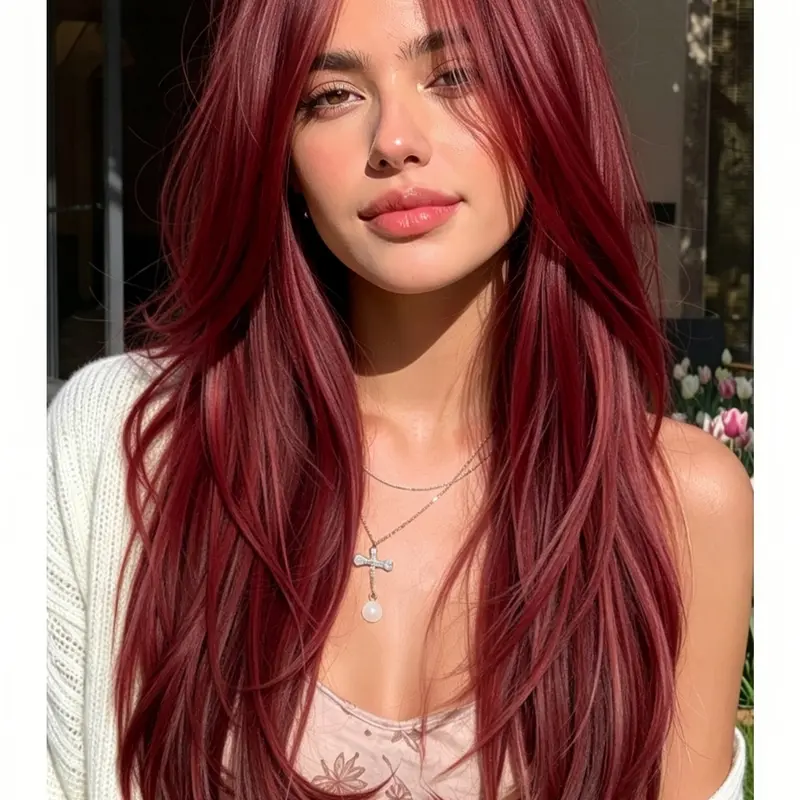Long Straight Layered Wig for Women, 28 Inch Middle Part Synthetic Hair Wig with Natural Hairline, Heat Resistant Fiber, No Glue Needed, Perfect for Daily Party Cosplay