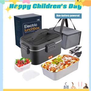 Children's Day Gifts Nifogo Electric Lunch Box 100W 1.8L Stainless Steel Food Heater Portable with Tableware & Lunch Bag for Car Home Office Travel BPA Free Non Battery Powered