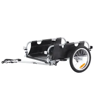 VEVOR Bike Cargo Trailer, 100 lbs Load Capacity, Heavy-Duty Bicycle Wagon Cart, Foldable Compact Storage Quick Release with Universal Hitch, 16 Wheels, Safe Reflectors, Fits 22-28 Bike Wheels