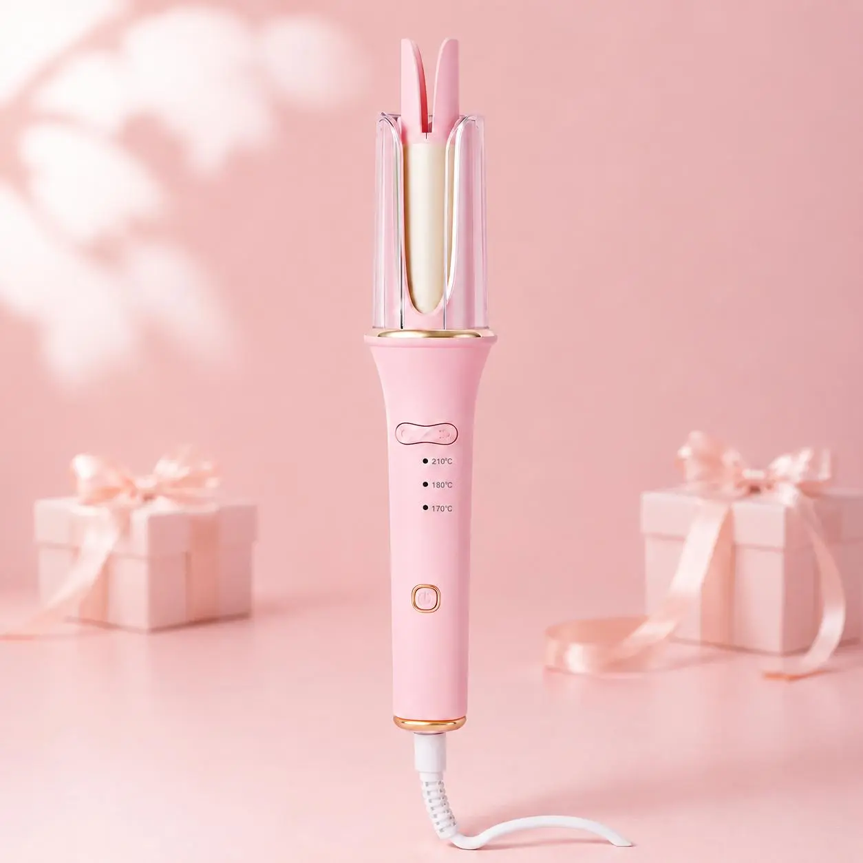 Women's 25mm Automatic Curling Stick - 1-Click 2-Way Rotary Curl Wand with Ionic Tech, 3 Heat Levels, Fast Heat Curler for Smooth Bouncy Curls, Daily Easy Styling, Ideal Gift
