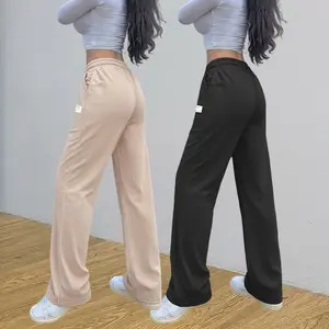 Women’s Summer New Arrival Jogger Pants – Solid Color Drawstring Waist, Lightweight Breathable Corduroy Pants, Suitable for Casual Wear, Sports & Fitness, and Everyday Home Use – Comfortable Straight-Leg Pants Ideal for Daily Activities
