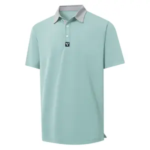 Men' s Golf Shirts Short Sleeve Performance Moisture Wicking Dry Fit Solid Casual Pique Golf Polo Shirts for Men