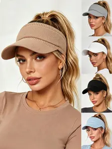 1Pc Women's Summer Vintage Sun Hat-UV Protection Ponytail Hat Fashion Peaked Hat Mesh Baseball Cap, Suitable For Y2K, Beach, Swimming, Tennis And Golf, Vacation, Summer Outdoor Hat