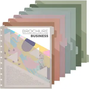 8 Pcs Boho Discbound Pocket Dividers 8.5 x 11 with Tabs and Pockets, Letter Size Plastic Discbound Binder Dividers Planner Supplies for Business School Office