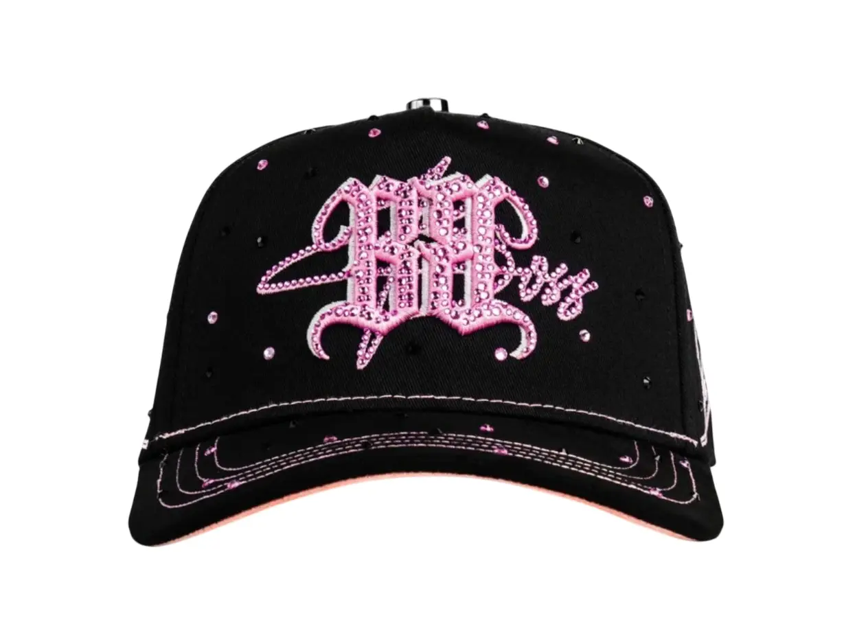 BIGG BOSS BB PINK ROSE BLACK SNAPBACK HAT BBBBFLOR BKPINK
