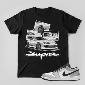 Men's Supra Collage Graphic T-Shirt - Premium Graphic T Shirts for AJ 1 Low Light Smoke Grey Sneaker Matching