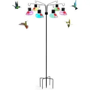 Solar Hummingbird Feeders for Outdoors Decorative Hummingbird Feeders Stand 6 Feeding Stations Never Leak Garden Decor Backyard,Gifts for Women Mom