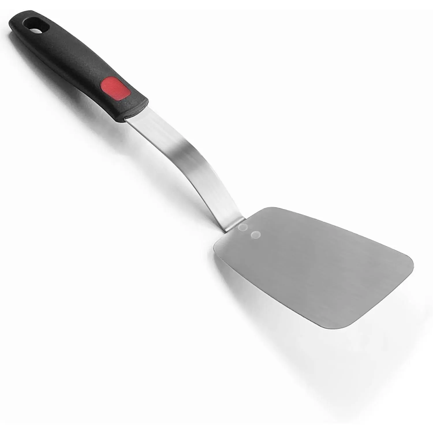 Stainless Steel Flexible Spatula Solid Turner, Xiaozi Thin Metal Spatula Suitable for Cast Iron Frying Pan, Thin Blade and Heat-Resistant Silicone Handle, Perfect for Eggs, Cookies, Meat, Thin Pancakes, Medium Size