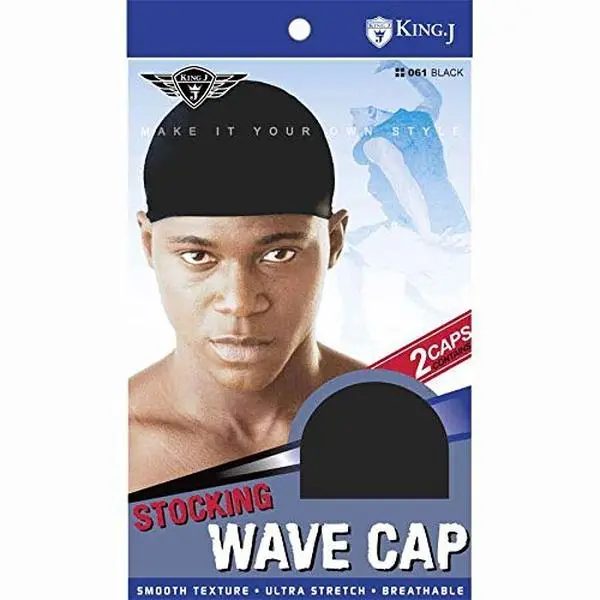 King J 3-Pack Stocking Wave Cap for Men Snug Fit Durag Head Cover