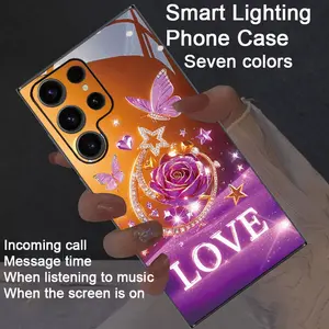 Colorful intelligent voice controlled luminous, Lights phone case suitable for S26Ultra/S25Ultra/S24/S22Ultra/S23Ultra/S21Ultra/S20Ultra/S10+/S10 5G/Note20Ultra/Note10+/Zfold 7/Zfold 6/Z Flip7/Z Flip6