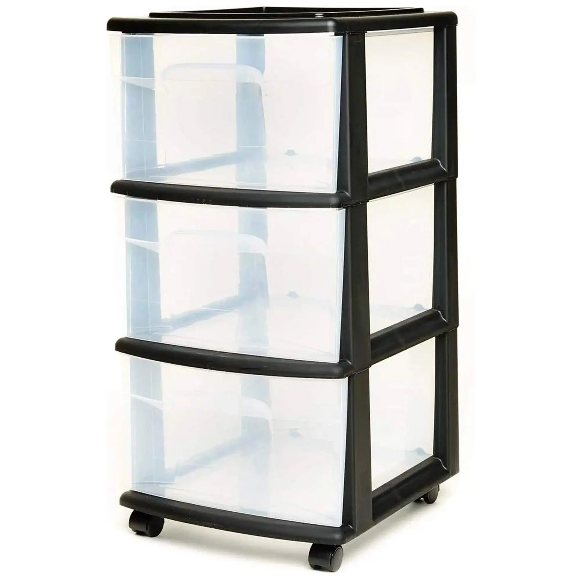 Homz Plastic 3 Drawer Medium Home Storage Container, Clear Drawers Homz Plastic 3 Drawer Medium Home Storage Container, Clear Drawers