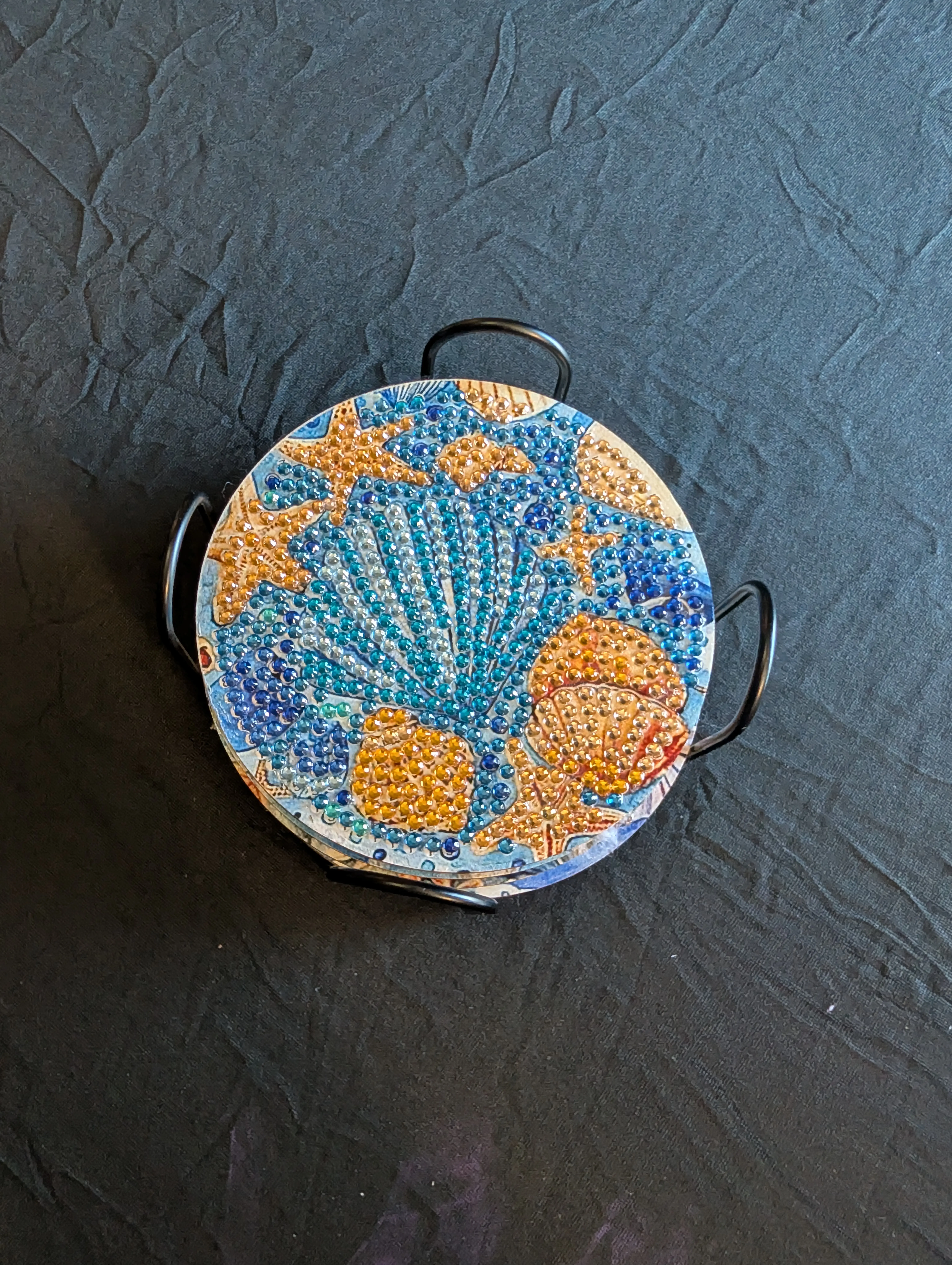 Diamond Art Coaster Set of 8 - $20, Featuring Starfish and Shell Designs, Perfect for Home Decor 8ct