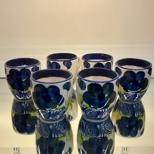 Blue/ white coffee mugs, Set of 6