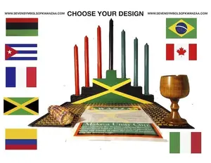 Jamaica Flag Hand-Painted Kwanzaa Celebration Set -African Diaspora Edition (11pc)
