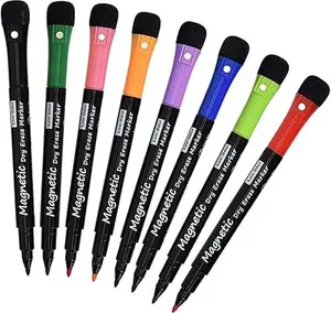 juiciest dry erase markers Magnetic Dry Erase Markers, (8 Pack) Dealkits Low Odor White Board Markers Whiteboard Markers with Erasers for Kids Teacher Supplies for Classroom Work on White Board, Calender, Fine Tip Point