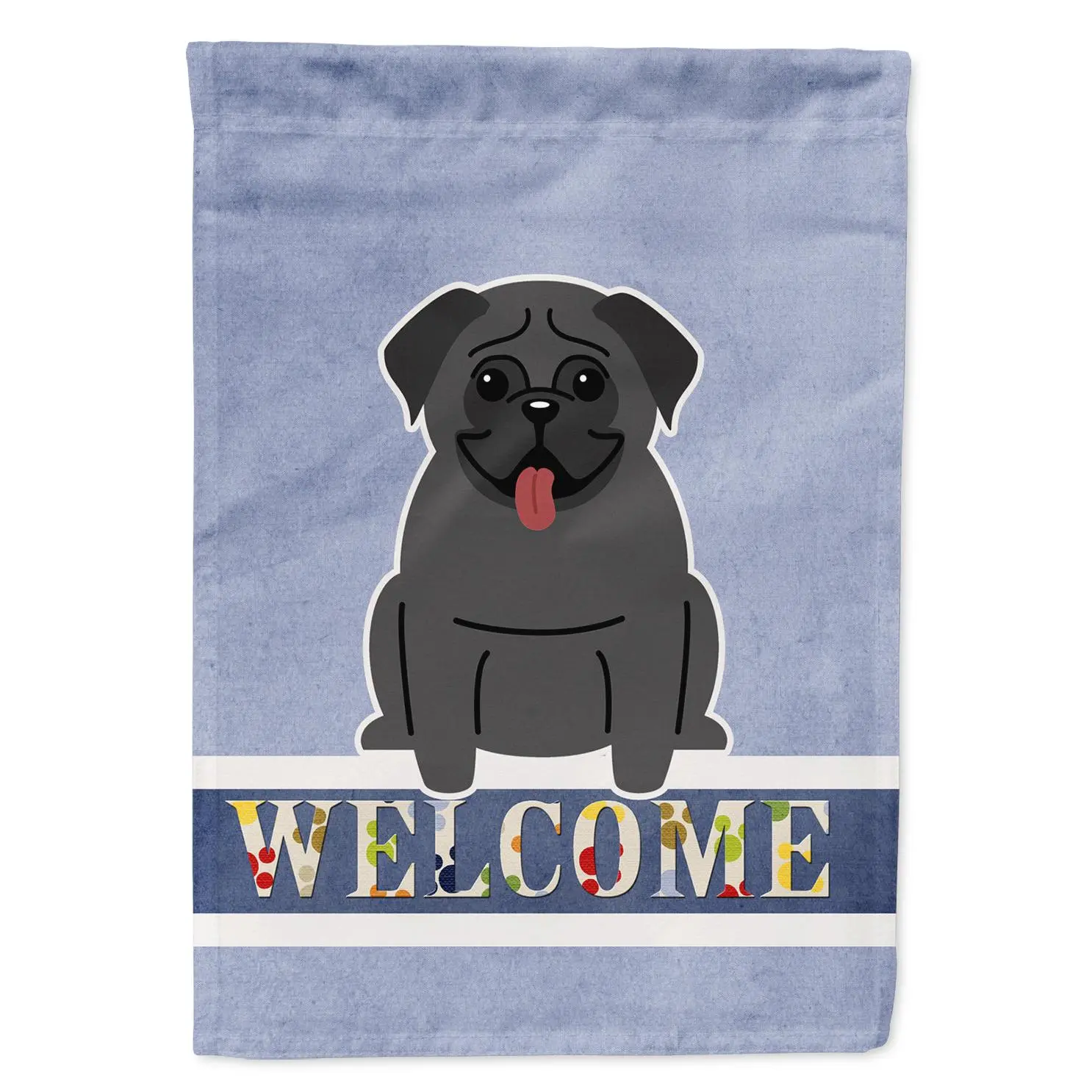 Pug Black Welcome Garden Flag Mailbox Decorative Yard Banner Outside Patio Artwork for Flower Beds, Garden Size, Multicolor