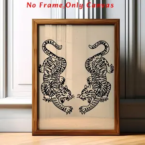 Tiger Pattern Animal Print Unframed Painting, 1 Count Modern Abstract Design Wall Art Canvas Printing without Frame, Wall Decor for Home Living Room Bedroom, Ornaments, Modern Home Decoration
