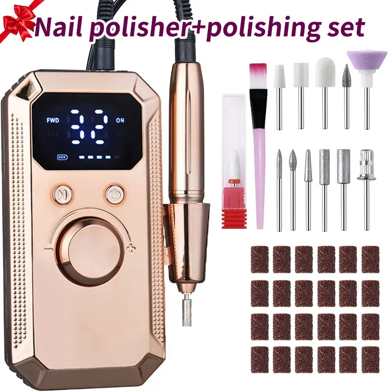 Electric Nail Polisher Set, Gel Nail Grinding Pen, LED Display, 32 Speed Levels, Efficient Power, Long Battery Life, Salon Equipment, At Home Manicure, Manicure Kit, Compact, Nail Care, Nail Art Tools, Nail Art Supply, Nails Supplies