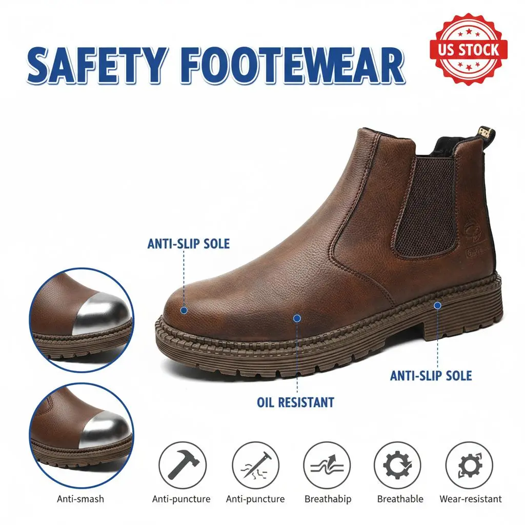 Splash-proof Smash-proof Puncture-proof Breathable Safety Shoes Unisex Chef Work Shoe Waterproof Anti-slip Durable Outdoor Comfortable Men Women Slip Resistant Static Dissipative ESD Sneakers Electronics Assembly Footwear Cleanroom Protective Boots