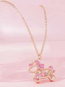 Children Unicorn Necklace for Girls, Wholesale Bulk Purchase, Includes Moving Sequins, Student Pendant Jewelry, Fashion Accessory