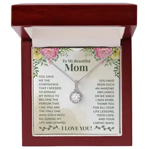 To My Mom Necklace From Daughter, Mother's Day Gift - Military Mom No Matter Where, Mothers Day Present From Son Daughter, Mom Gift for Birthday,Mothers Day Gifts For Mom, Best Presents For Mother