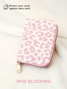 Print Pattern Women's Wallet Card Bag, Ladies Wallet, Lightweight Short PU Zipper Portable Large Capacity Storage, RFID Blocking, RFID Theft Proof, Credit Card ID Card, Birthday Gift for Women