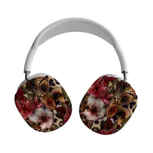 Luxury Leopard Floral AirPods Max Case – Fashion Glam Protective Cover for AirPods Max | Dark Feminine Animal Print, Elegant Floral Design | Coquette Flower Headphones Cover, Y2K Cheetah Pattern Accessories, Trendy Girly Aesthetic Gift for Women