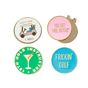 Birdie Girl Golf - Sassy Women's Golf Ball Marker Collection (set of 4) with Hat Clip