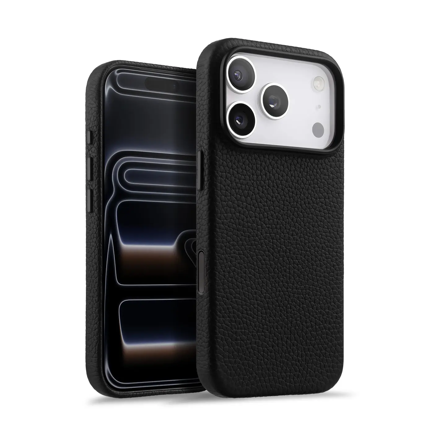 Fin Melkco Magsafe Leather Case For iPhone 17 Air 17Pro 16 Max with Metal Lens / AI Button Magnetic Back Phone Cover