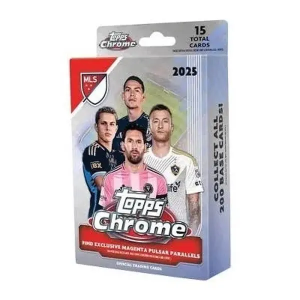 2025 MLS Topps Chrome Soccer Hanger Trading Card Box - 2025 Newest Release Hobby Trading Card Set, Authentic Collectible for Sports Collectors Featuring MLS Stars, New Release