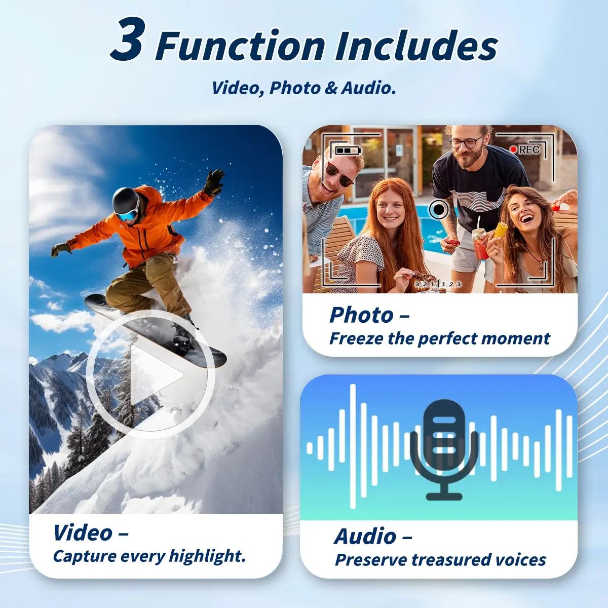 Upgraded 2.0 HD 1080P Portable Pocket Sports Camera – Ideal for vlogging, sports, outdoor travel, and daily use; features 6x zoom and wide-angle shooting; wireless vlogging camera for video recording.